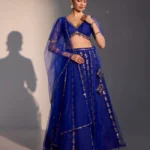 Elowyn blue lehenga