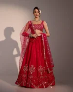 Evara raspberry pink silk lehenga - Image 2