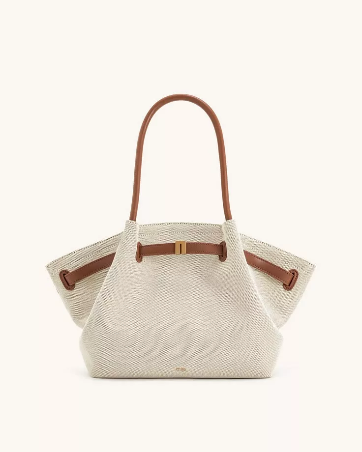 hana-medium-tote-bag-brown-canvas-6a4b5c7c0c369 Hana Medium Tote Bag - Brown Canvas - Image 1